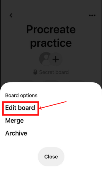 Edit Board option