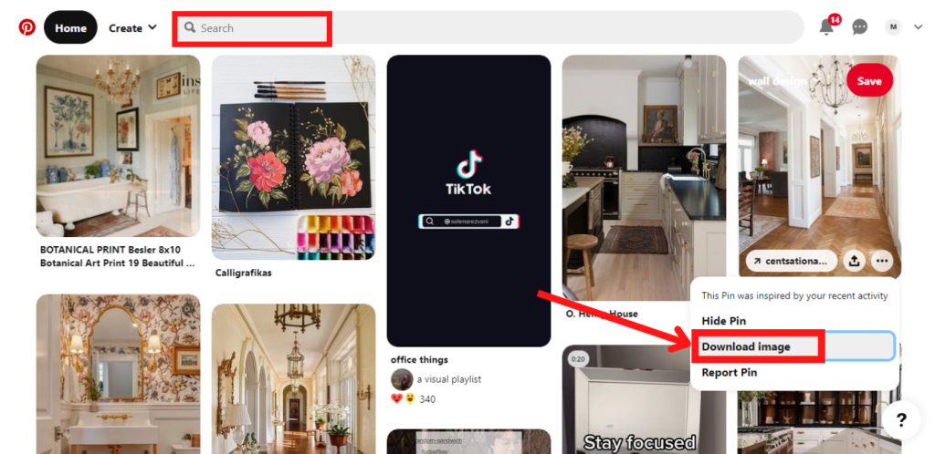 Hover the cursor on the Pin and click on three tiny dots