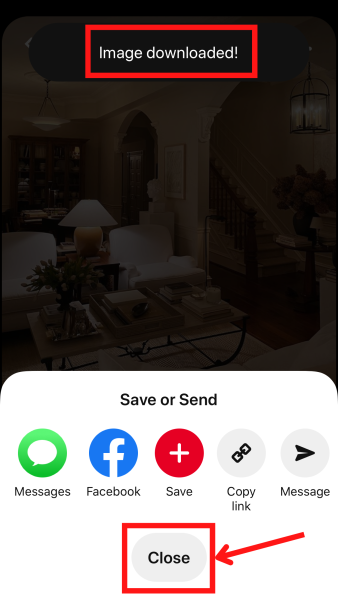 Image downloaded notification