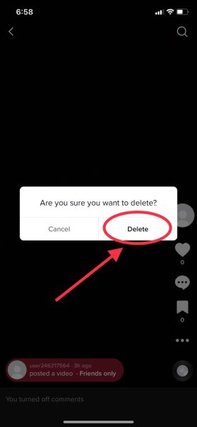 Delete TikTok Video
