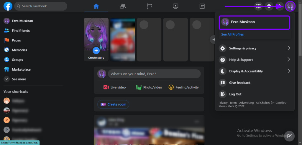 Facebook profile