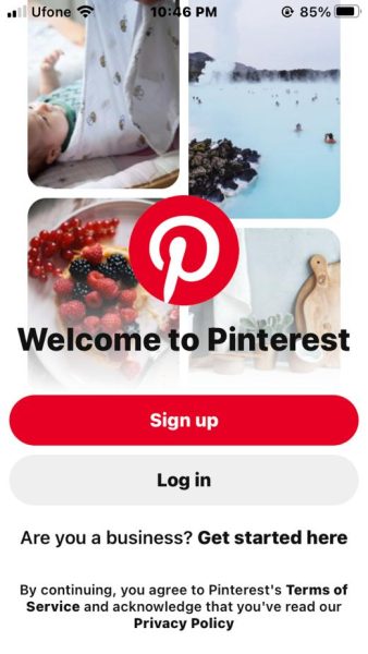 Log in or Sign up page