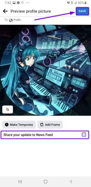 Preview profile picture
