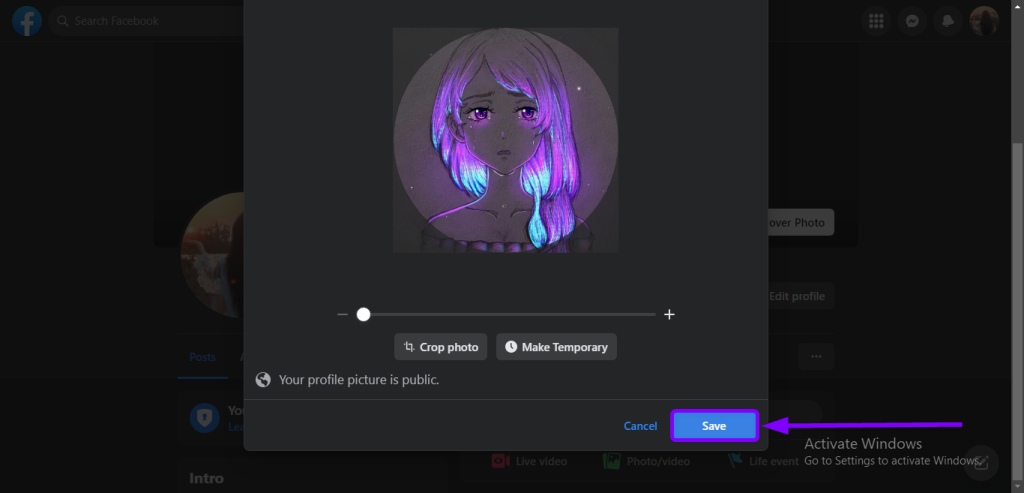 Save profile picture
