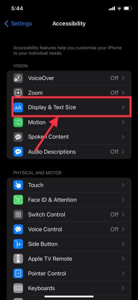 iPhone display