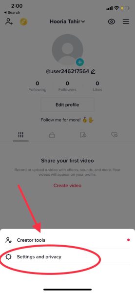 settings and privacy