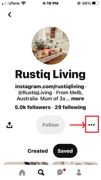 Blocked user profile