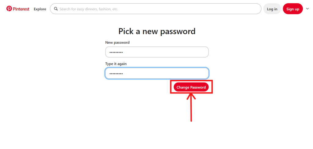 Confirm password reset