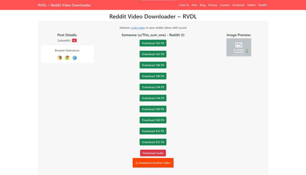 Download video using Reddit Video Downloader RVDL