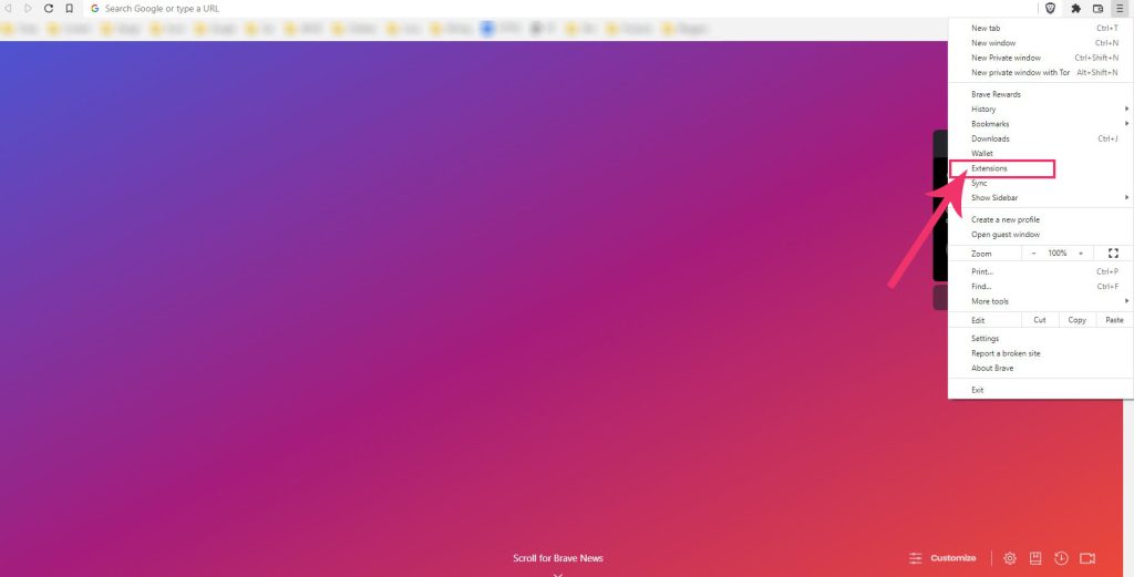 Extensions in Brave