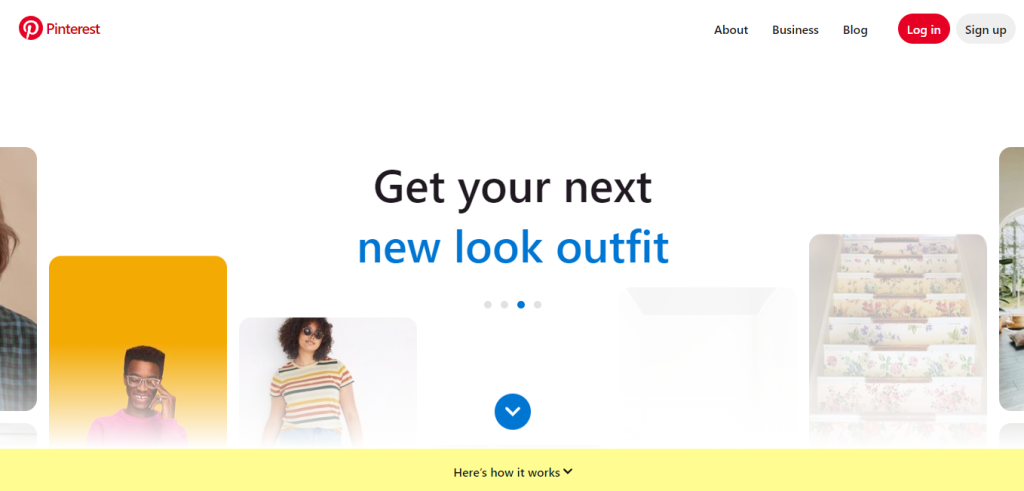 Log in to Pinterest website