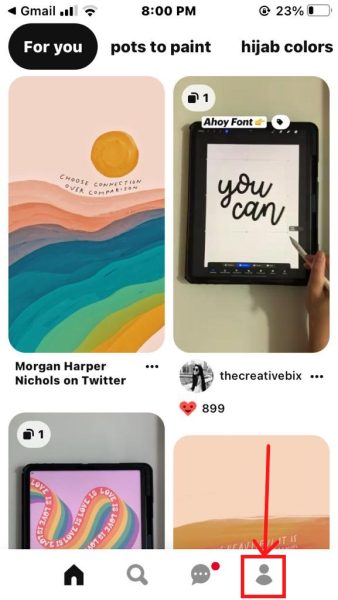 Pinterest homepage