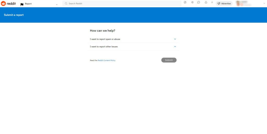 Reddit Report page