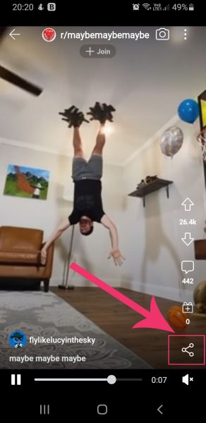 Share icon on Reddit post
