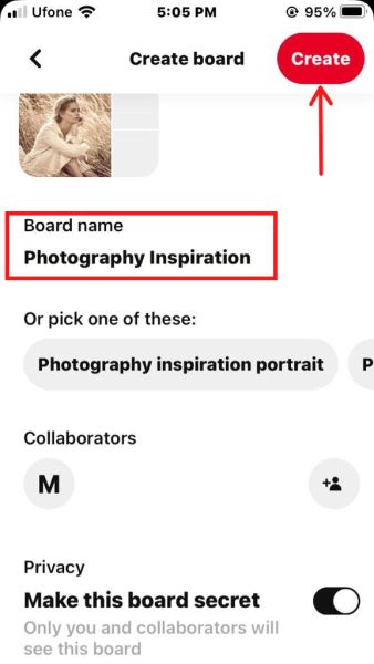Board name tab