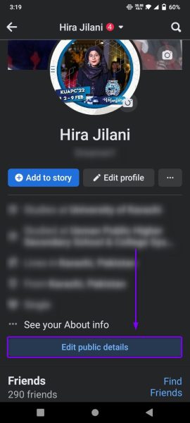 Edit public details