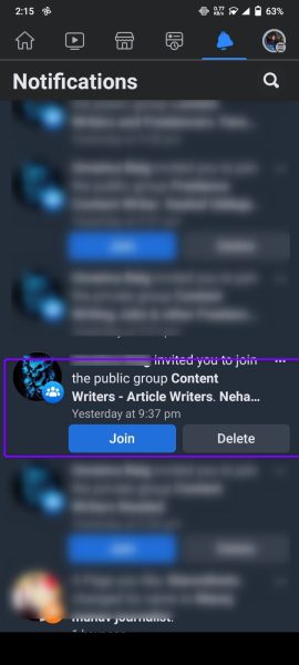 Group invite option