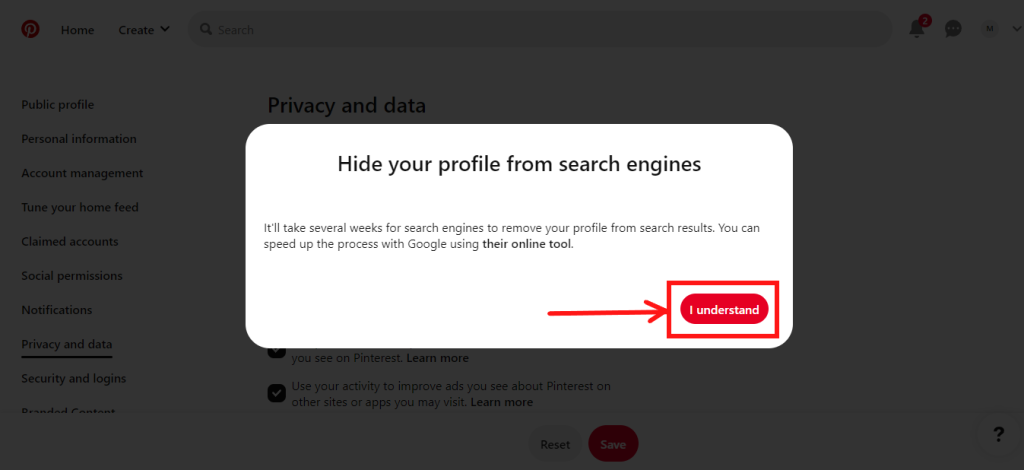 Hide your Profile message