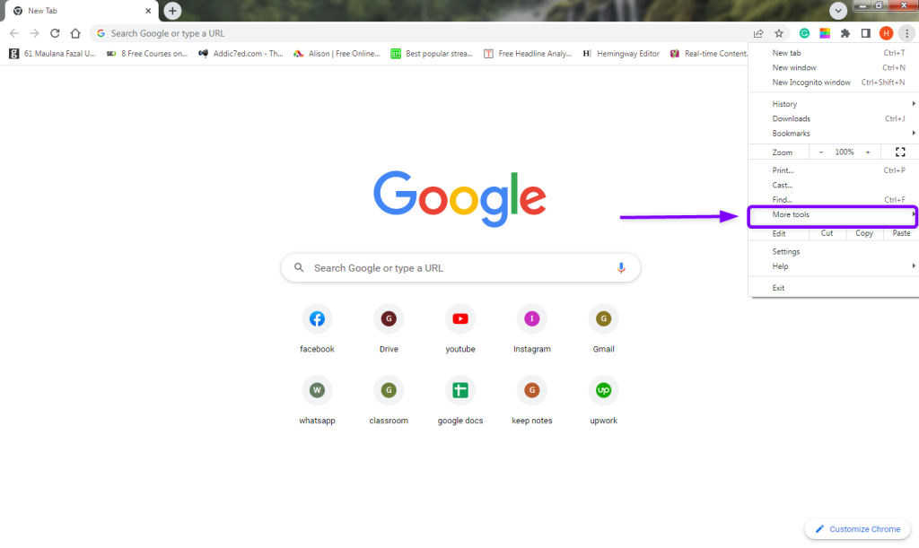 More tools option