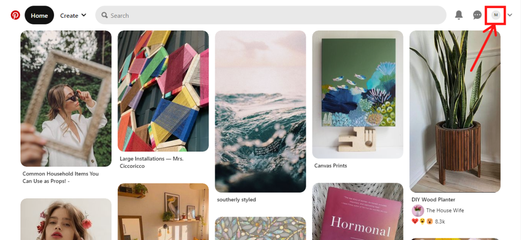 Pinterest Homepage