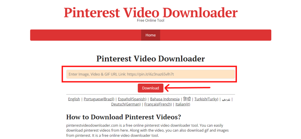 Pinterest Video downloader