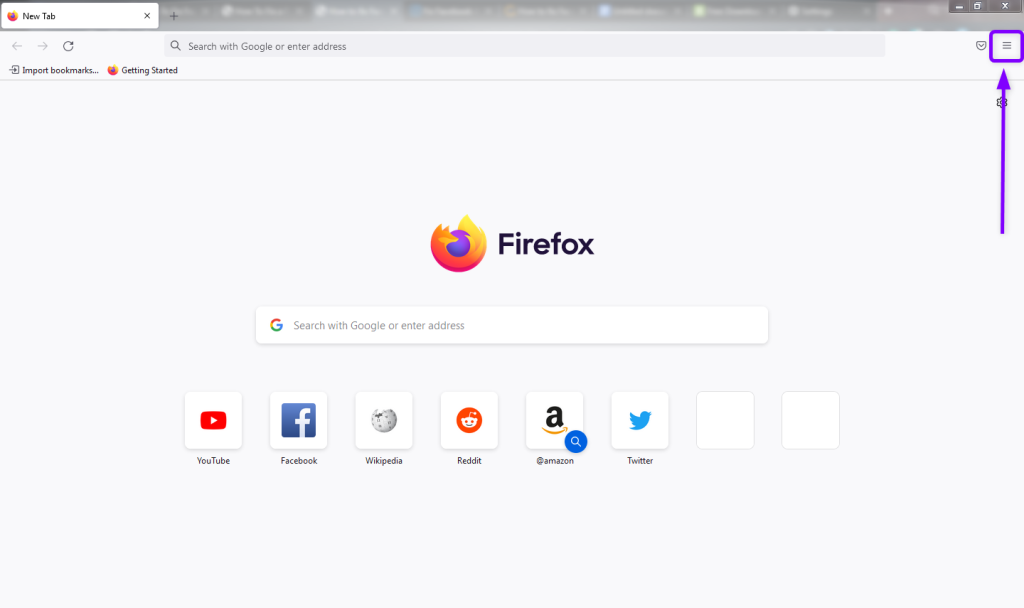 Settings menu