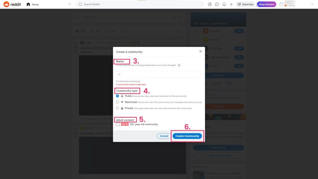Create a Community on Reddit